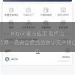 Bitpie官方应用 选择比特派：最安全便捷的数字资产钱包