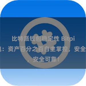 比特派钱包稳定性 Bitpie钱包：资产百分之百自主掌控，安全可靠！