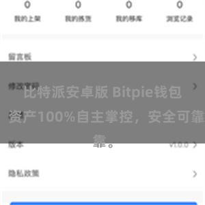 比特派安卓版 Bitpie钱包：资产100%自主掌控，安全可靠。