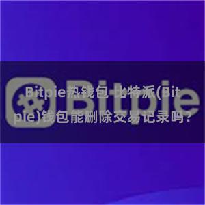 Bitpie热钱包 比特派(Bitpie)钱包能删除交易记录吗？