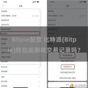 Bitpie配置 比特派(Bitpie)钱包能删除交易记录吗？