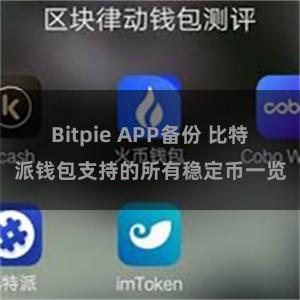 Bitpie APP备份 比特派钱包支持的所有稳定币一览